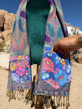Load image into Gallery viewer, Purple and Blue Flower Eye Stashmina
