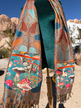 Load image into Gallery viewer, Orange and Blue Mushroom Stashmina
