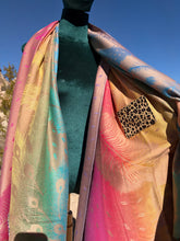 Load image into Gallery viewer, Golden Rainbow Peacock Eyeball Stashmina
